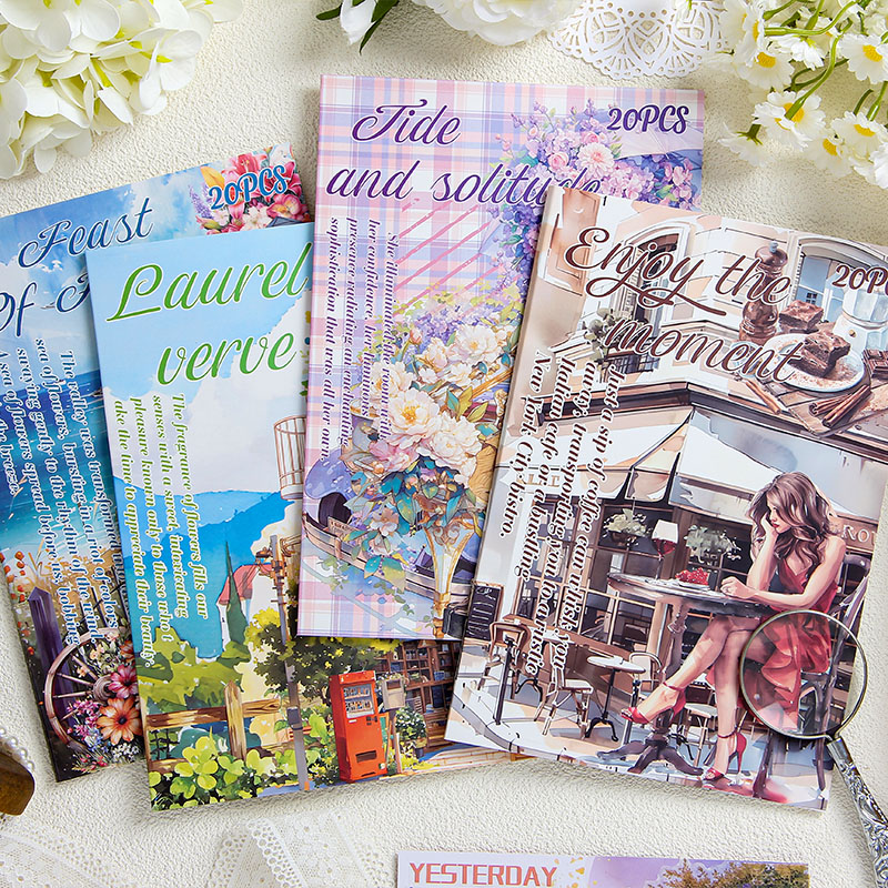 20 pcs/book PET Stickers book  - Vintage Collectible Books recension och pris