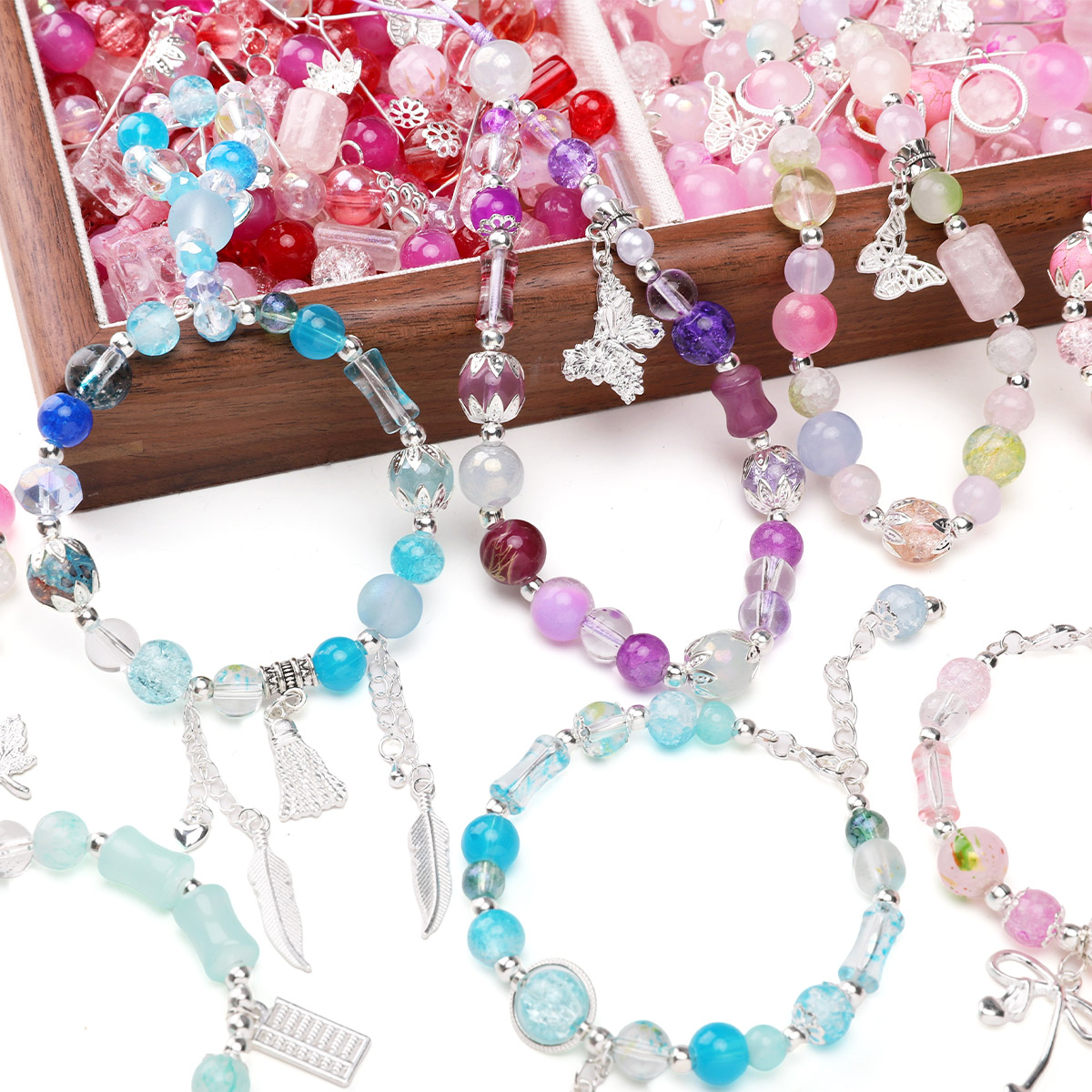 50g/bag Mix Glass Beads Silver - Vintage Collectibles For Sale recension och pris