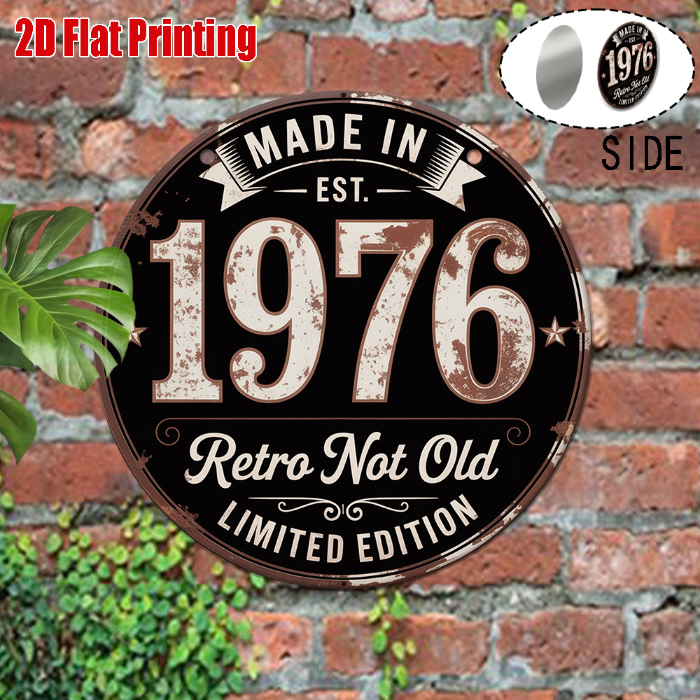 2D Flat, 1pc 1976 Vintage Meta - Vintage Collectible Signs recension och pris