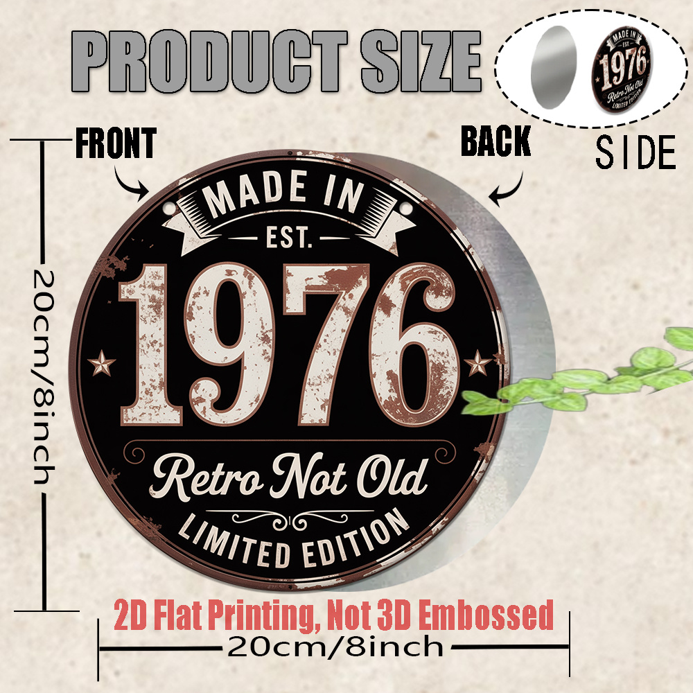 2D Flat, 1pc 1976 Vintage Meta - Vintage Collectible Signs recension och pris