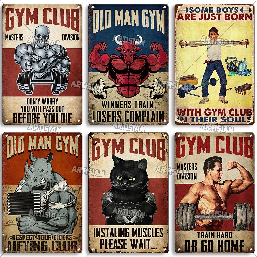 Old Man Gym Club Inspirational - Vintage Collectible Signs recension och pris