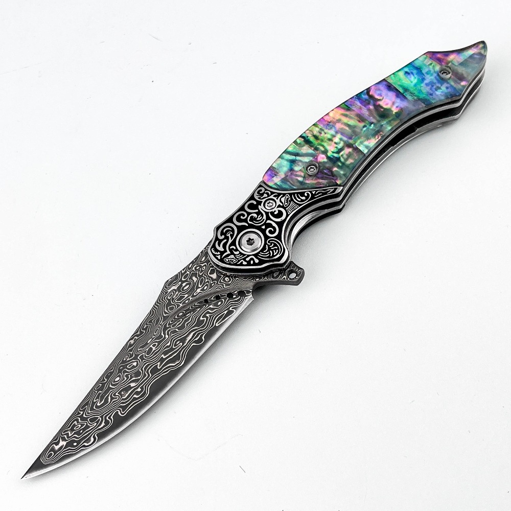 New Vintage Damascus Pattern B - Vintage Collectible Pocket Knives recension och pris