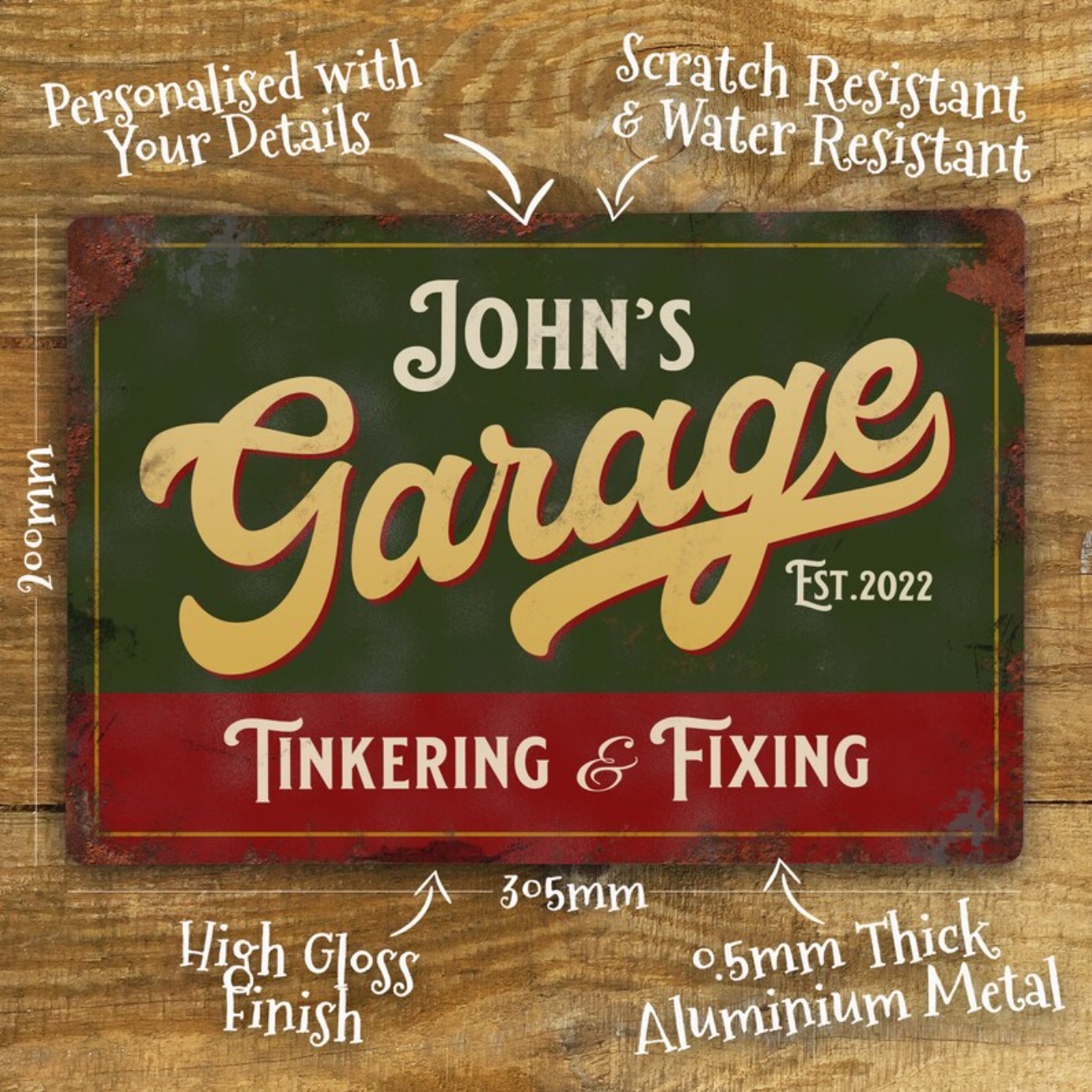 Custom Personalised Garage Met - Vintage Collectible Signs recension och pris
