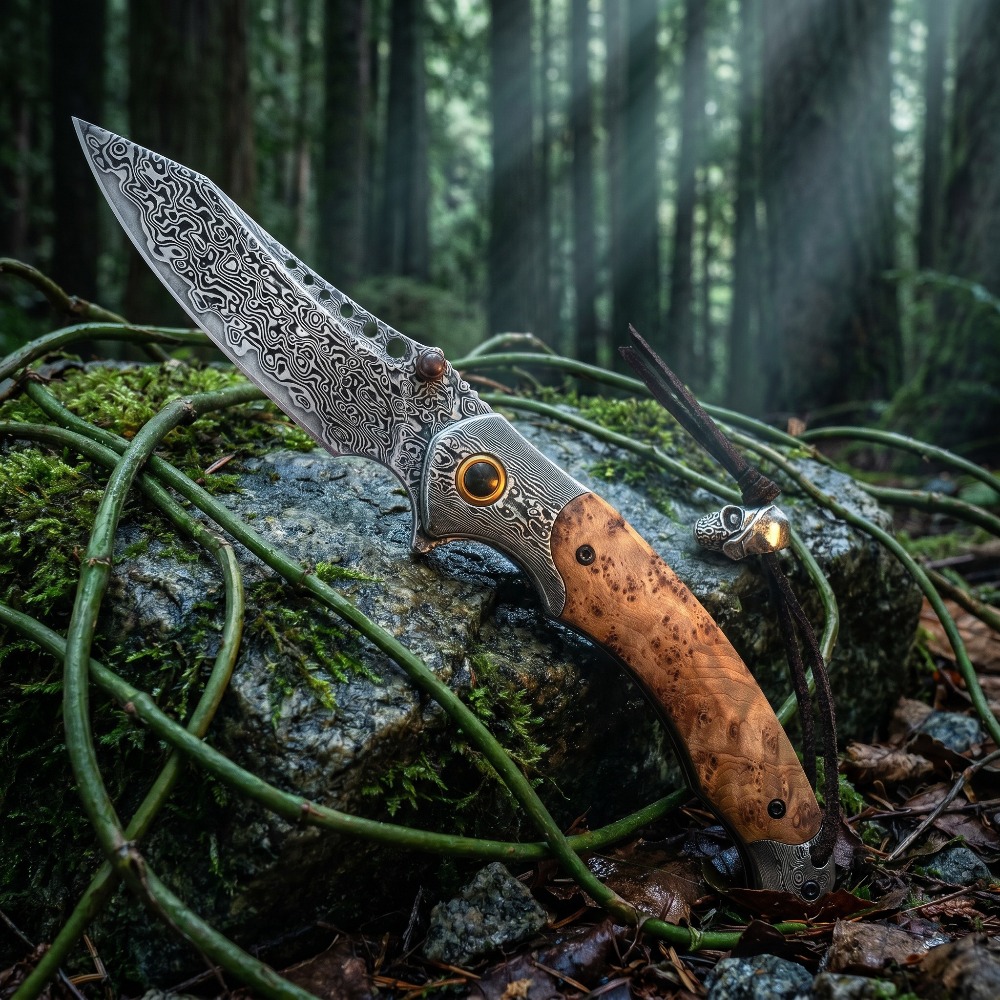 High Hardness Damascus Pattern - Vintage Collectible Pocket Knives recension och pris